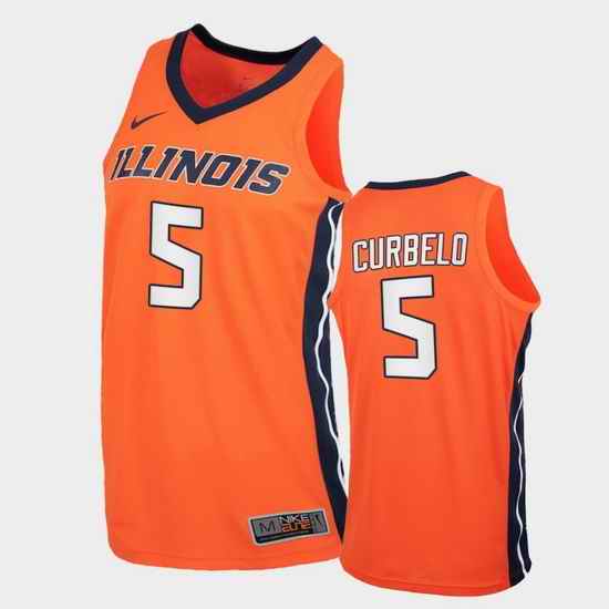 Men Illinois Fighting Illini Andr�� Curbelo Replica Orange College Basketball Jersey
